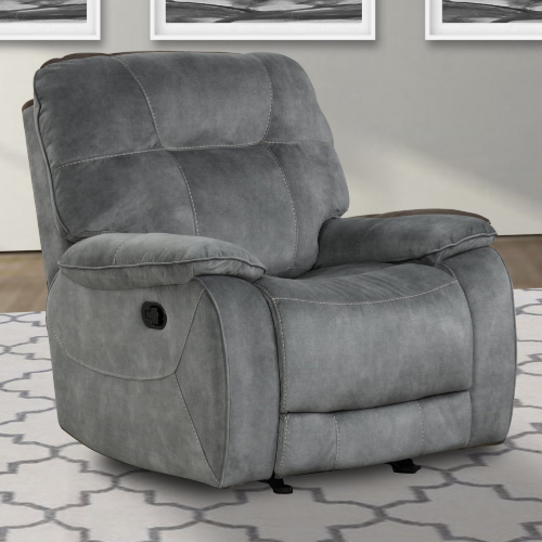 Cooper Manual Glider Recliner in Shadow Grey Fabric