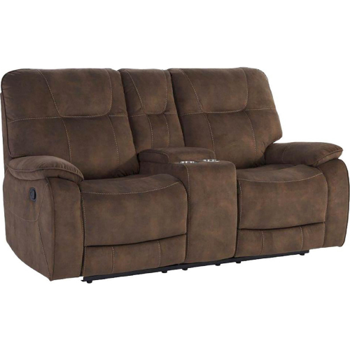 Cooper Manual Console Loveseat in Shadow Brown Fabric