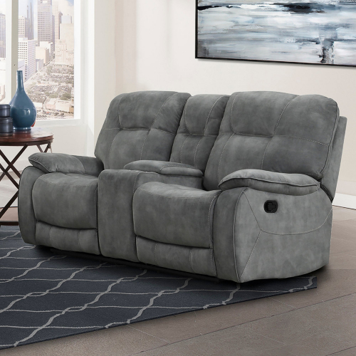 Cooper Manual Console Loveseat in Shadow Grey Fabric