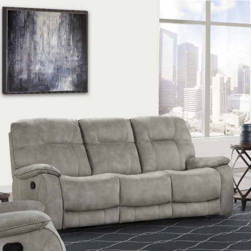 Cooper Manual Triple Reclining Sofa in Shadow Natural Fabric