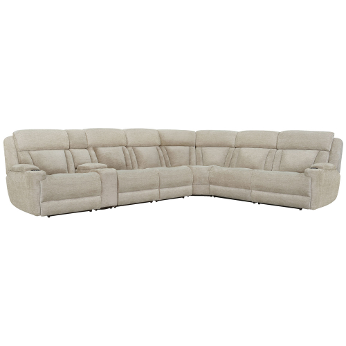 Dalton 6 Piece Modular Power Reclining Sectional Sofa in Fawn Neutral Fabric