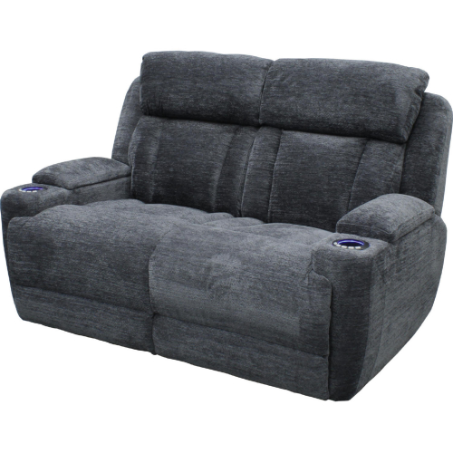 Dalton Power Reclining Loveseat in Charcoal Gray Fabric