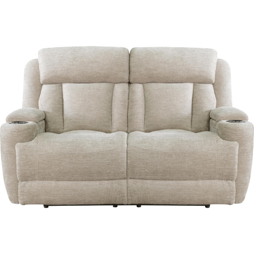 Dalton Power Reclining Loveseat in Fawn Neutral Fabric