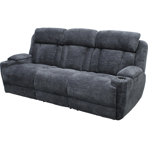 Dalton Power Reclining Sofa w/ Drop Down Console in Charcoal Gray Fabric