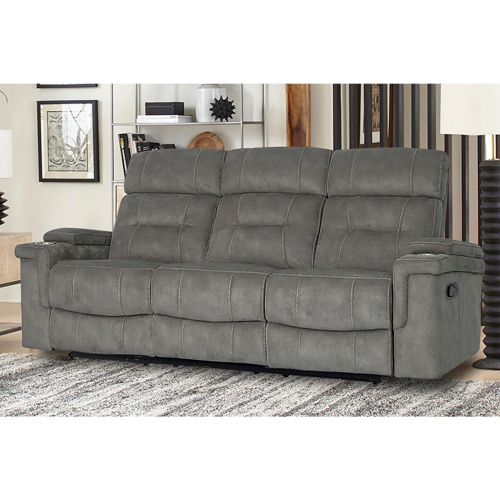 Diesel Manual Reclining Sofa in Cobra Grey Fabric