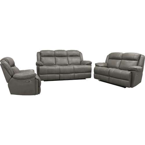 Eclipse Power Reclining Sofa Set in Florence Heron Beige Top Grain Leather