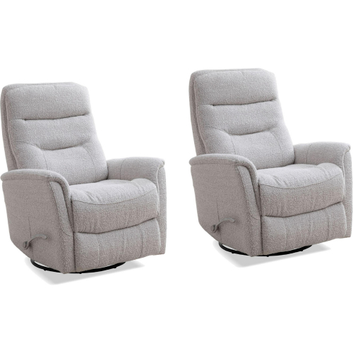 Gemini Manual Swivel Glider Recliner in Neutral Cotton Beige Fabric (Set of 2)