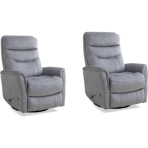 Gemini Manual Swivel Glider Recliner in Capri Charcoal Silver Fabric (Set of 2)