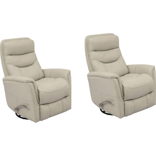 Gemini Manual Swivel Glider Recliner in Ivory Top Grain Leather (Set of 2)