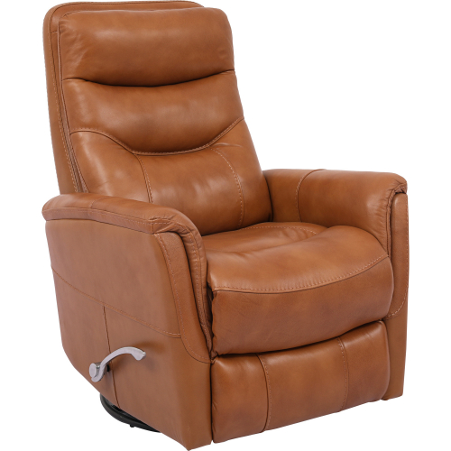 Gemini Manual Swivel Glider Recliner in Butterscotch Top Grain Leather