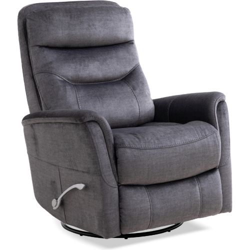 Gemini Manual Swivel Glider Recliner in Capri Charcoal Gray Fabric