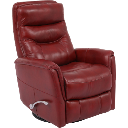 Gemini Manual Swivel Glider Recliner in Rouge Red Top Grain Leather