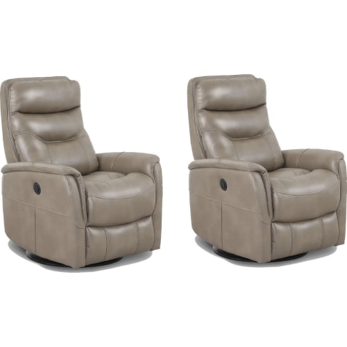 Gemini Power Swivel Glider Recliner in Linen Tan Fabric (Set of 2)