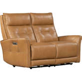 Gershwin Zero Gravity Power Reclining Loveseat in Butterscotch Top Grain Leather