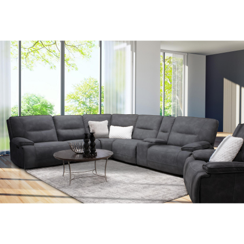 Gladiator Cobalt 6 Piece Modular Power Reclining Sectional Sofa in Cobalt Leatherette