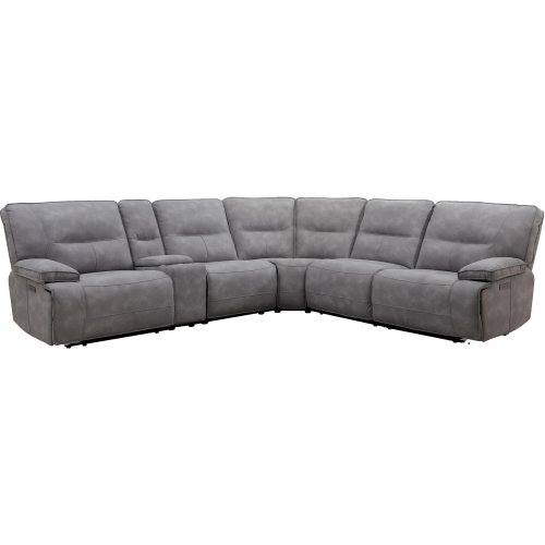 Gladiator Cobalt 6 Piece Modular Power Reclining Sectional Sofa in Sky Leatherette