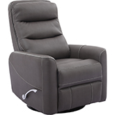 Hercules Manual Swivel Glider Recliner in Haze Grey Leatherette