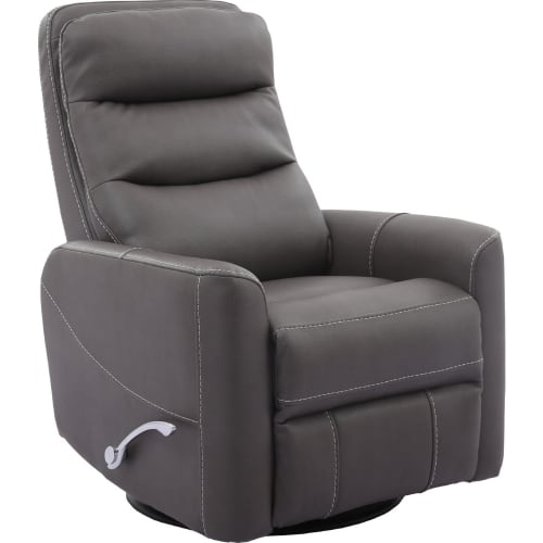 Hercules Manual Swivel Glider Recliner in Haze Grey Leatherette (Set of 2)