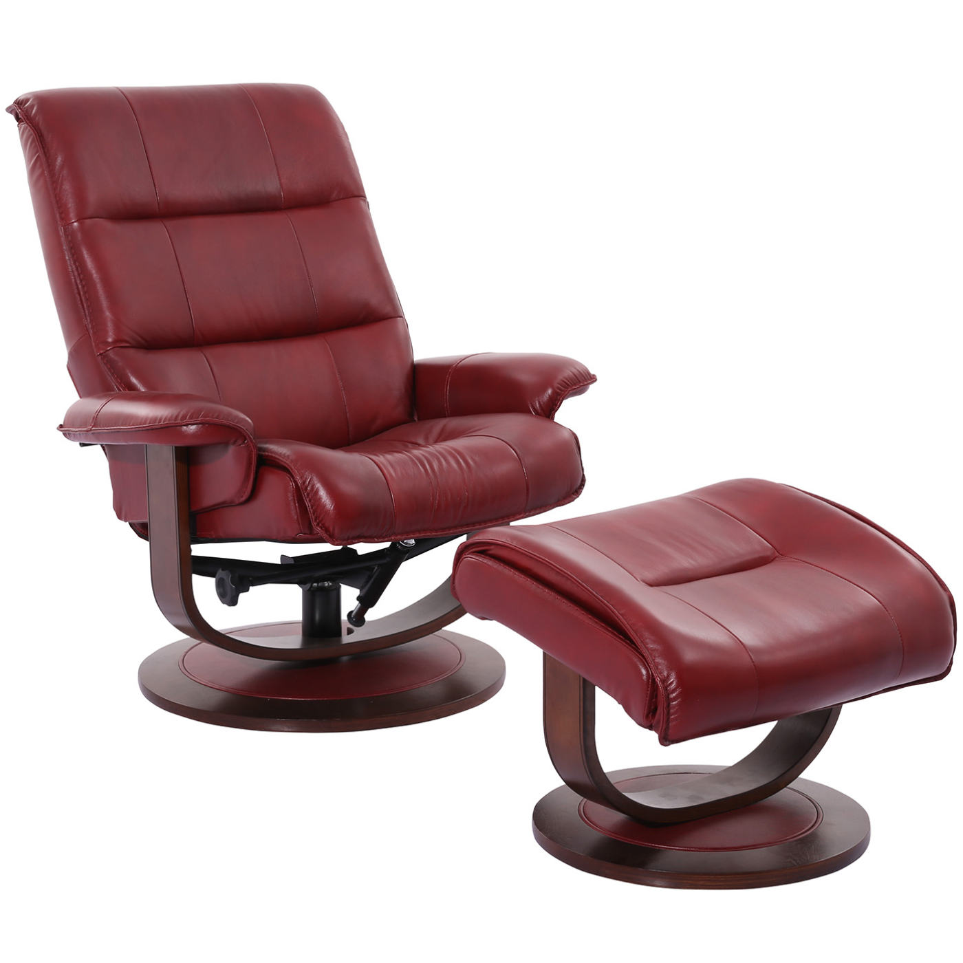 Top grain best sale leather swivel recliner