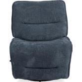 Leo Manual Armless Swivel Glider Layflat Recliner in Midnight Blue Fabric