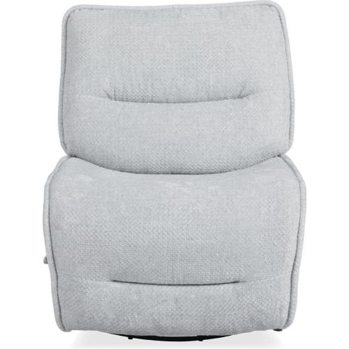 Leo Manual Armless Swivel Glider Layflat Recliner in Silver Fox Gray Fabric