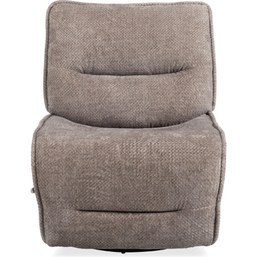 Leo Manual Armless Swivel Glider Layflat Recliner in Wheat Brown Fabric