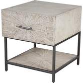 Crossings Monaco 1 Drawer End Table in Weathered Wood & Iron