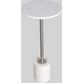 Crossings Monaco Accent End Table in Marble & Brushed Silver Iron