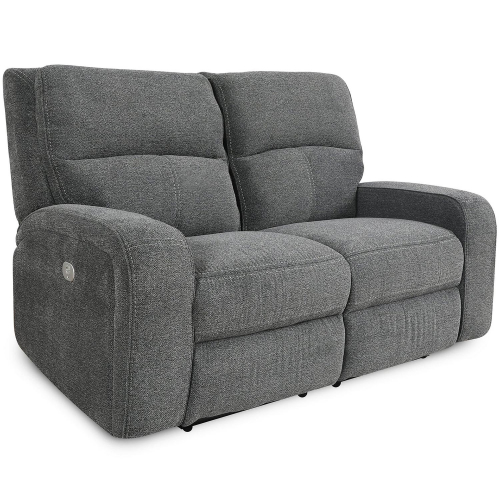 Polaris Power Loveseat in Bizmark Grey Fabric