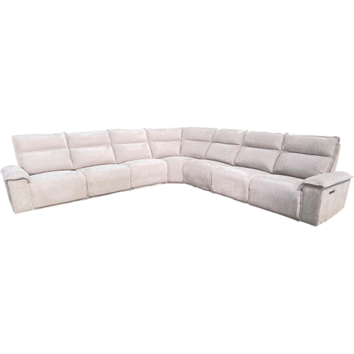 Perimeter 5 Piece Power Reclining Sectional Sofa in Neutral Stone Fabric