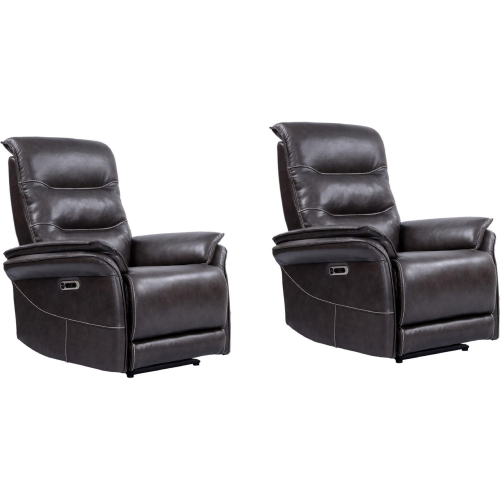 Prospect Power Zero Gravity Recliner in Grey Top Grain Leather (Set of 2)