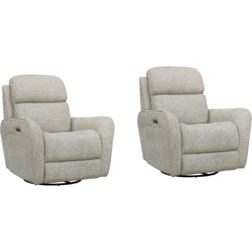 Quest Cordless Power Swivel Glider Recliner in Muslin Fabric (Set of 2)