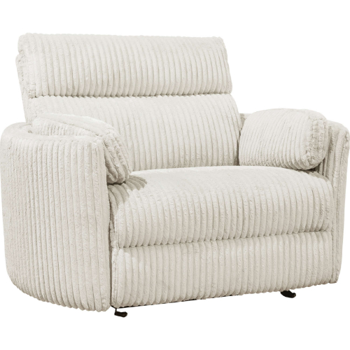 Radius Xl Extra Wide Power Glider Recliner in Mega Ivory Off White Fabric