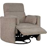 Radius Manual Swivel Recliner in Burlap Light Brown Fabric