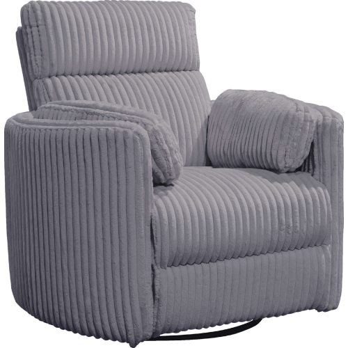 Radius Swivel Power Glider Recliner in Mega Grey Fabric