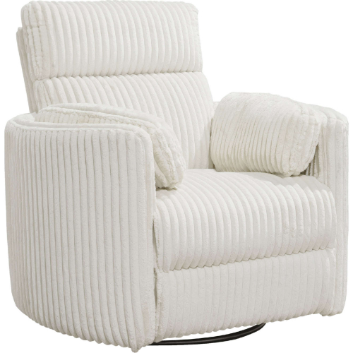 Radius Swivel Power Glider Recliner in Mega Ivory Off White Fabric