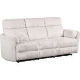 Radius Power Reclining Sofa in Mega Ivory Off White Fabric