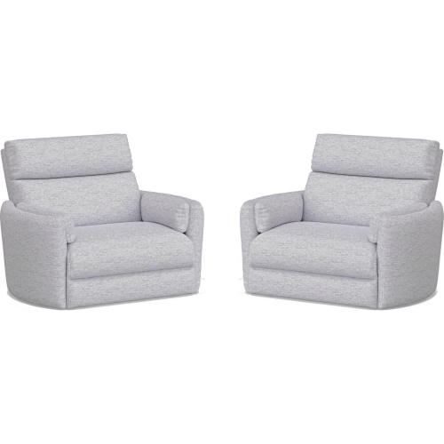 Radius XL Extra Wide Power Glider Recliner in Mineral Light Grey Fabric (Set of 2)