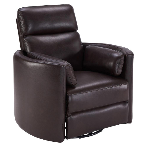 Radius FreeMotion Power Cordless Swivel Glider Recliner in Brown Top Grain Leather