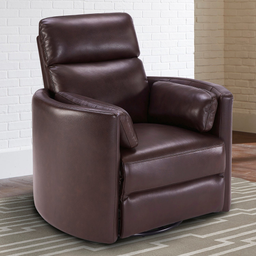 Radius FreeMotion Cordless Power Swivel Glider Recliner in Burgundy Leather