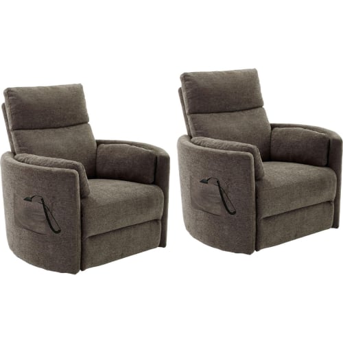 Radius Power Lift Recliner in Krypton Brown Fabric (Set of 2)