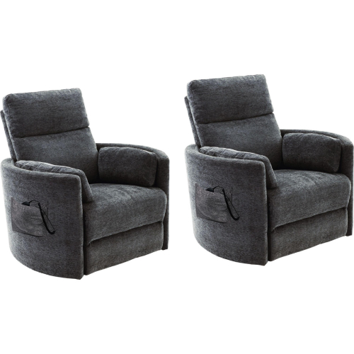 Radius Power Lift Recliner in Mediterranean Dark Grey Fabric (Set of 2)