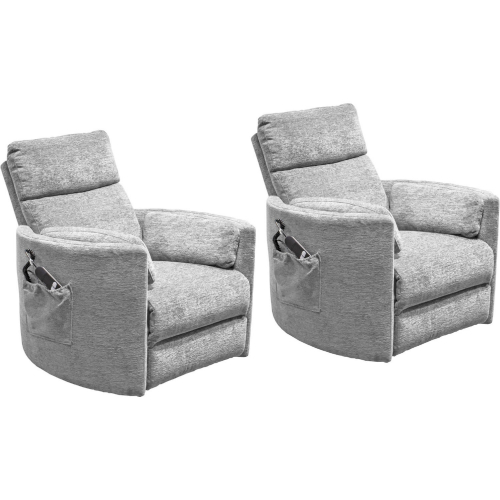 Radius Power Lift Recliner in Mineral Light Grey Fabric (Set of 2)