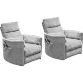 Radius Power Lift Recliner in Mineral Light Grey Fabric (Set of 2)