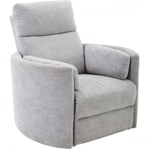 Radius Power Swivel Glider Recliner in Light Grey Fabric