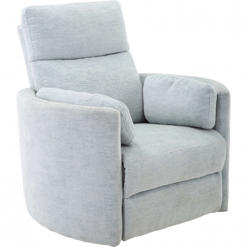 Radius Power Swivel Glider Recliner in Light Blue Fabric