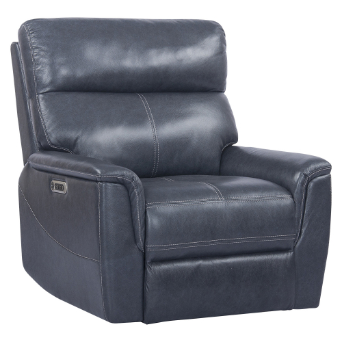 Reed Power Recliner in Indigo Navy Blue Top Grain Leather