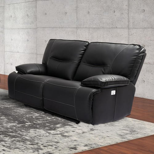 Spartacus Power Reclining Loveseat in Black Leatherette