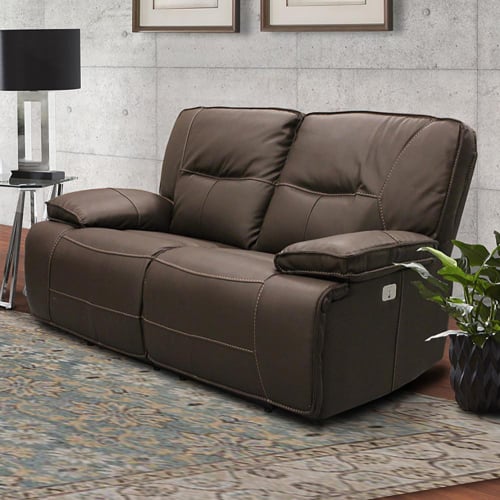 Spartacus Power Reclining Loveseat in Chocolate Brown Leatherette