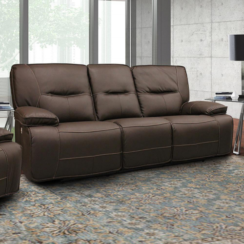 Spartacus Power Reclining Sofa in Chocolate Brown Leatherette